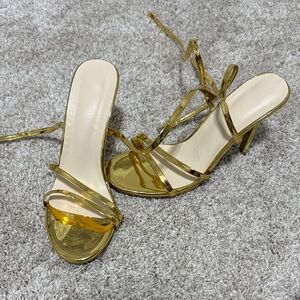 Elegant Gold Strappy Heels